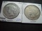 Two Peace Dollars: 1927  Cleaned AU & 1927-D  VF