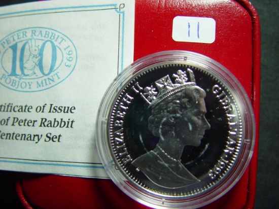 1993 Gibraltar Sterling Silver Proof Peter Rabbit