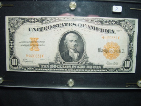 1922 Large Size $10 Gold Certificate   Very Fine