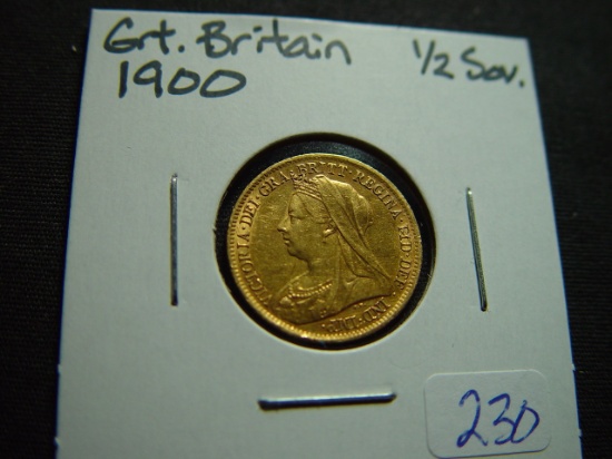 1900 Great Britain Gold Half Sovereign