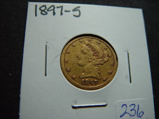 1897-S $5 Gold Liberty   Fine