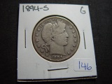 1894-S Barber Half   Good