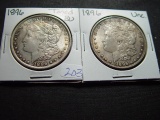 Pair of Toned Unc. 1896 Morgan Dollars