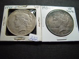 Pair of 1934-D Peace Dollars:  One is VF and the other a bit darker XF