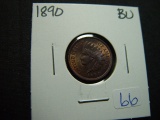 1890 Indian Cent  BU, Very Minor Rim Bump on Reverse side at 6:00