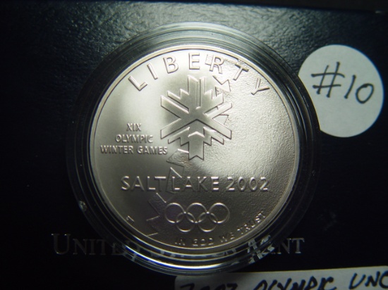2002 Silver $1 Uncirculated Olympic Winter Games Commemorative w/ COA