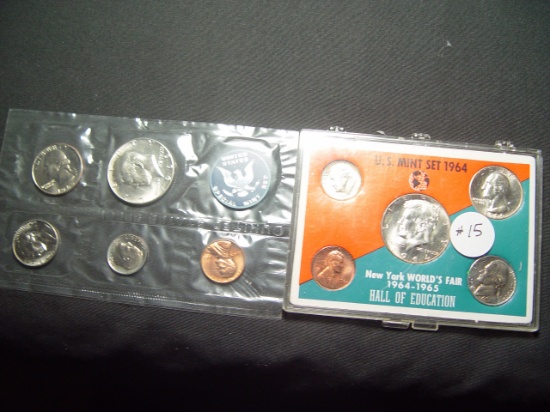 1964 Mint Set in New York World's Fair Case & 1965 Special Mint Set