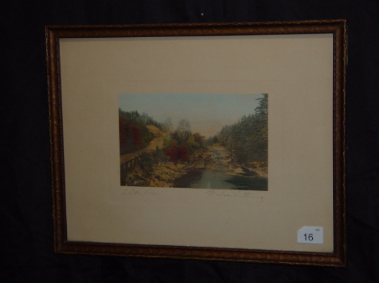 Wallace Nutting Signed & Framed print “A Little River” s 18x14