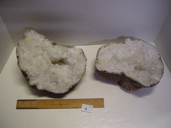 9” Quartz geodes from Fox river near Wayland Missouri
