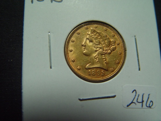 1895 $5 Gold Liberty   XF+