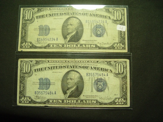 Two $10 Silver Certificates