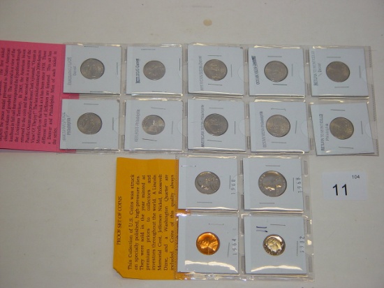 4 old proof coins, Westward Journey Nickel series 10 coins 2 pics