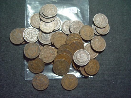 50 1800's Indian Cents   Good+