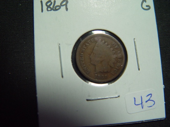 1869 Indian Cent   Good   Semi-key Date