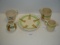 Cups and plate lot. 1 cup Weller Ware 6 ½” plate