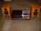 Zenith Allegro Wedge stereo model HR596W with speakers. Powers up needs work as-is. 3 pics