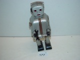 Tin litho battery robot. Missing pieces as-is 8” tall 4 pics