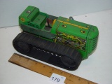 Tin litho windup caterpillar tractor missing 1 tread 2 pics as-is