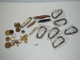 Mixed lot- Carabiners, pocket knives and others