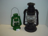 Dietz Little Wizard 12” tall and Moon Light 7” tall (no globe) kerosene lamps