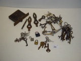 door latch with assorted keys and others