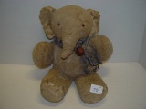 Vintage stuffed elephant 15” tall 2 pics