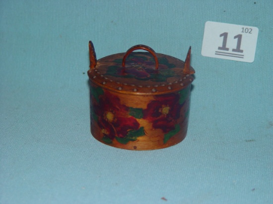 Miniature Decorated Tine, 2" T, 3" Round