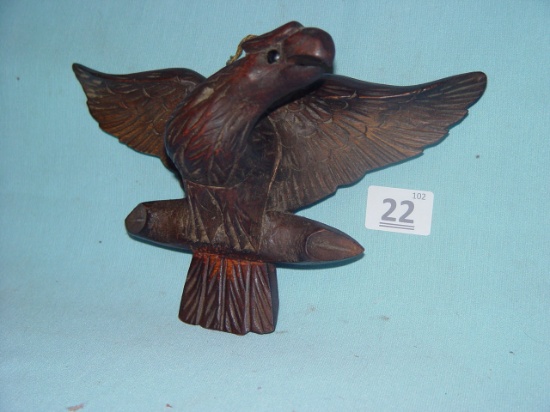 Early, Carved Wooden Eagle, 9 1/2" Wing Span