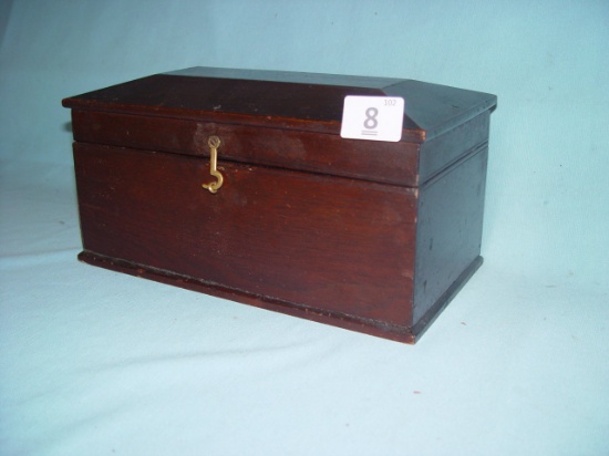 Coffin Top, Walnut Wooden Box, 6" T