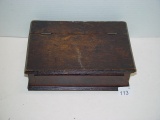 Hinged wooden hankie box 2 pics 11” x 7”