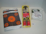 Targets, rifle cleaning kit