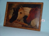 Horses, Oil On Artist Board, 19 1/2