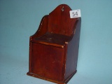 Hanging Wooden Salt Box Red/Brown Stain
