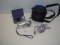 Sony Cybershot digital camera, Memory sticks and gadget bag. Corroded battery area. Untested as-is