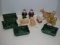 Mixed glassware lot salt and pepper shakers, trays, cow creamers