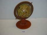 Contemporary wooden world globe 9 ½” tall