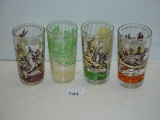 Davy Crockett glasses. One glass has small chip