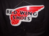 Lighted Red Wing Shoes advertising sign. Face has some cracks
