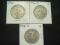 Nicely Matched Trio of Early Walking Liberty Halves: 1916 P-D-S  Good