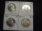 Four BU Franklin Halves: 1962, 1962-D, 1963, 1963-D