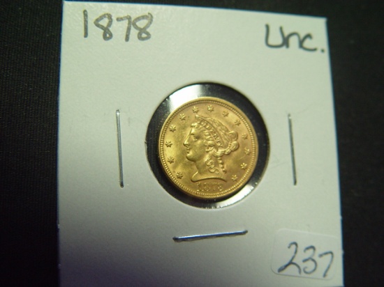 1878 $2.5 Gold Liberty   Uncirculated
