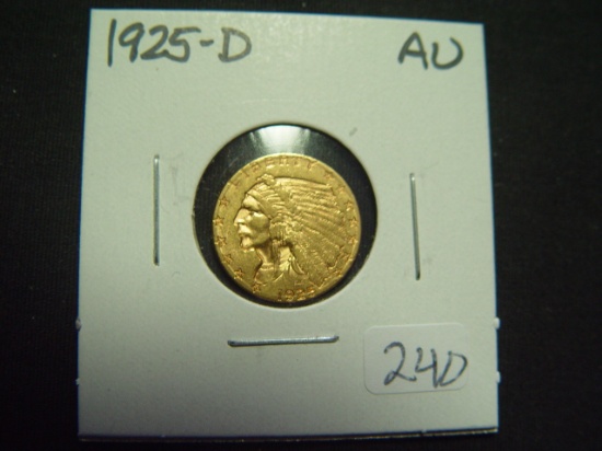1925-D $2.5 Gold Indian   AU