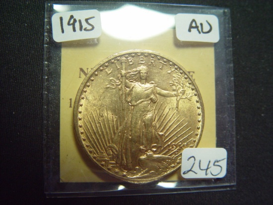 1915 $20 Gold St. Gaudens   AU