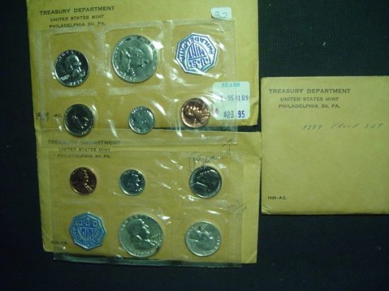 Three 1959 Proof Sets