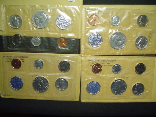 Four Proof Sets: 1961 thru 1964