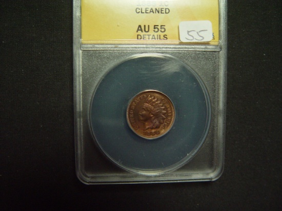 1888 Indian Cent   ANACS AU55 Details "Cleaned"