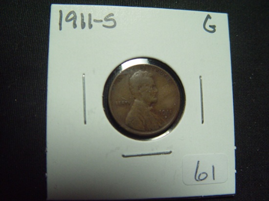 1911-S Lincoln Cent   Good   Semi-Key Date