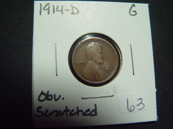 1914-D Lincoln Cent   Good w/Obverse scratch