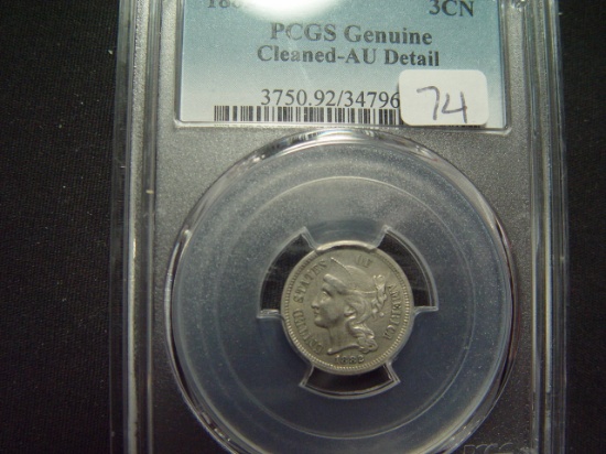 1882 3c Nickel   PCGS AU Detail   Semi-Key Date
