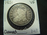 1831 Bust Half   VF, Cleaned